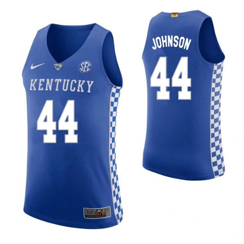 Men 44 Dakari Johnson Home Blue Elite Kentucky Wildcats Basketball Jersey