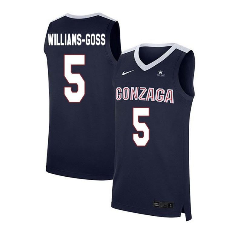 Men 5 Nigel Williams-goss Navy Elite Gonzaga Bulldogs Basketball Jersey