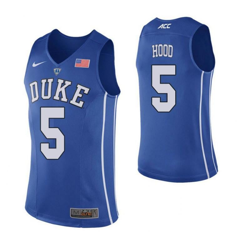 Men 5 Rodney Hood Blue Elite Duke Blue Devils Basketball Jersey