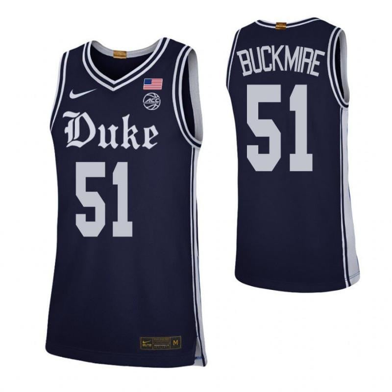 Men 51 Mike Buckmire Navy Elite Duke Blue Devils Basketball Jersey