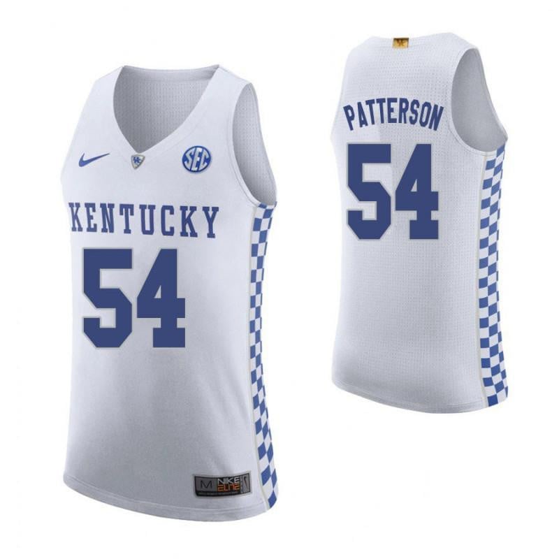 Men 54 Patrick Patterson Road White Elite Kentucky Wildcats Basketball Jersey