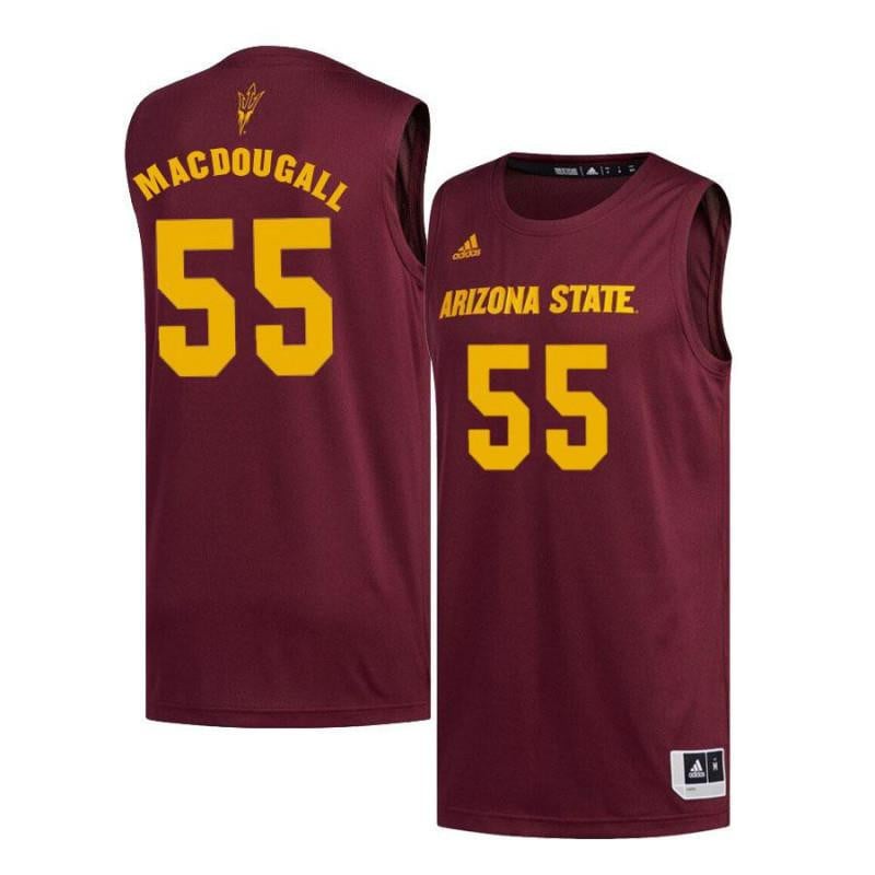 Men 55 Connor Macdougall Maroon Arizona State Sun Devils Basketball Jersey