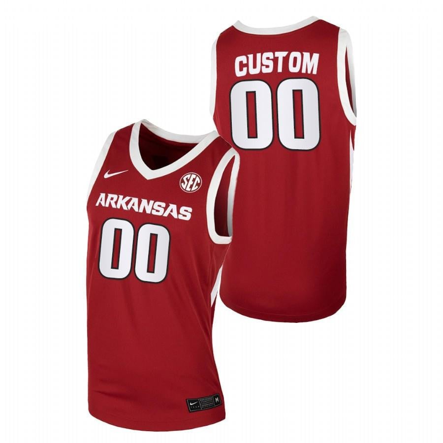 Men Arkansas Razorbacks 00 Cardinal Custom Away College Basketball Jersey