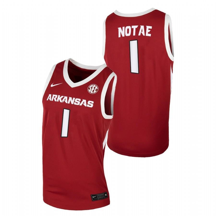 Men Arkansas Razorbacks 1 Cardinal Jd Notae Away College Basketball Jersey