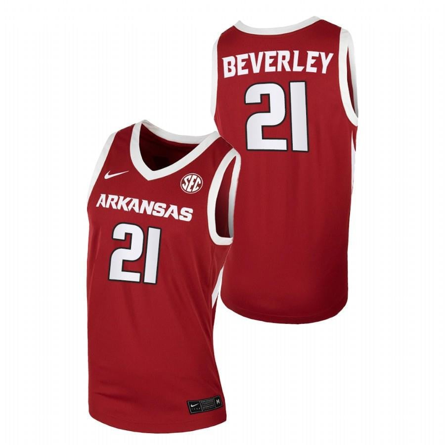 Men Arkansas Razorbacks 21 Cardinal Patrick Beverley Away College Basketball Jersey