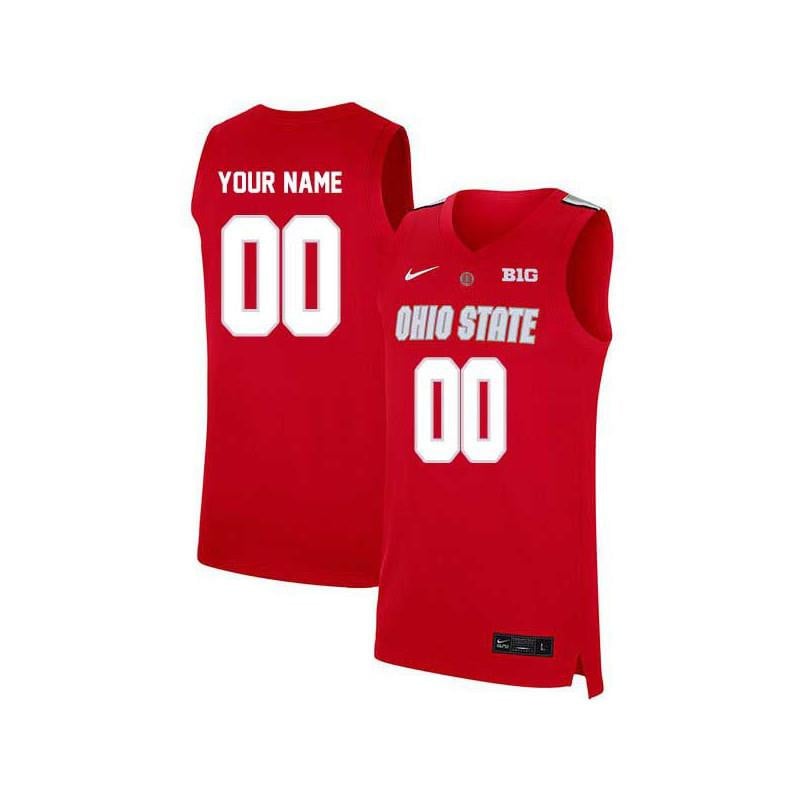 Men Elite Red Ohio State Buckeyes Custom Basketball Jersey