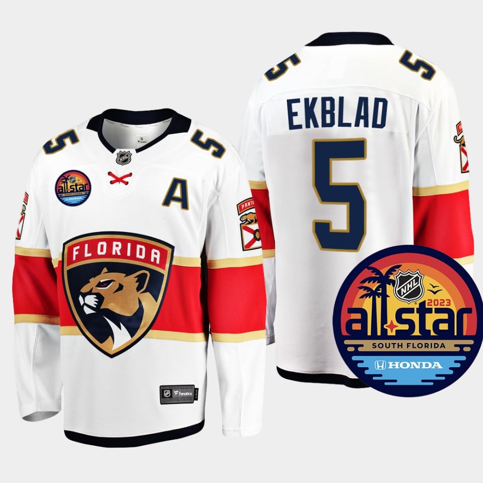 Men Florida Panthers Aaron Ekblad 5 2023 All-star Away White Jersey