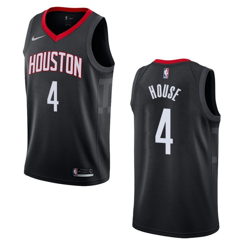 Men Houston Rockets 4 Danuel House Statement Swingman Jersey - Black