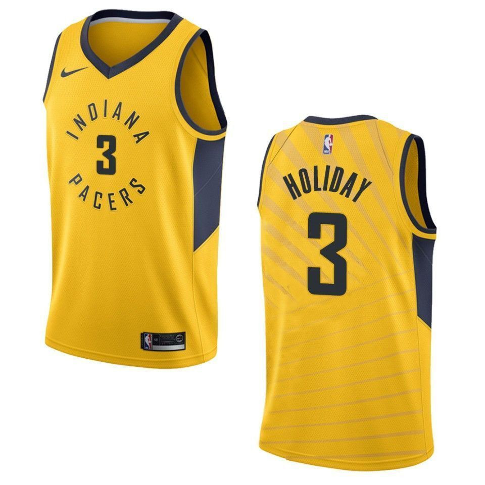 Men Indiana Pacers 3 Aaron Holiday Statement Swingman Jersey - Gold