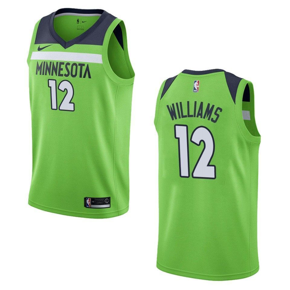 Men Minnesota Timberwolves 12 C.j. Williams Statement Swingman Jersey - Green