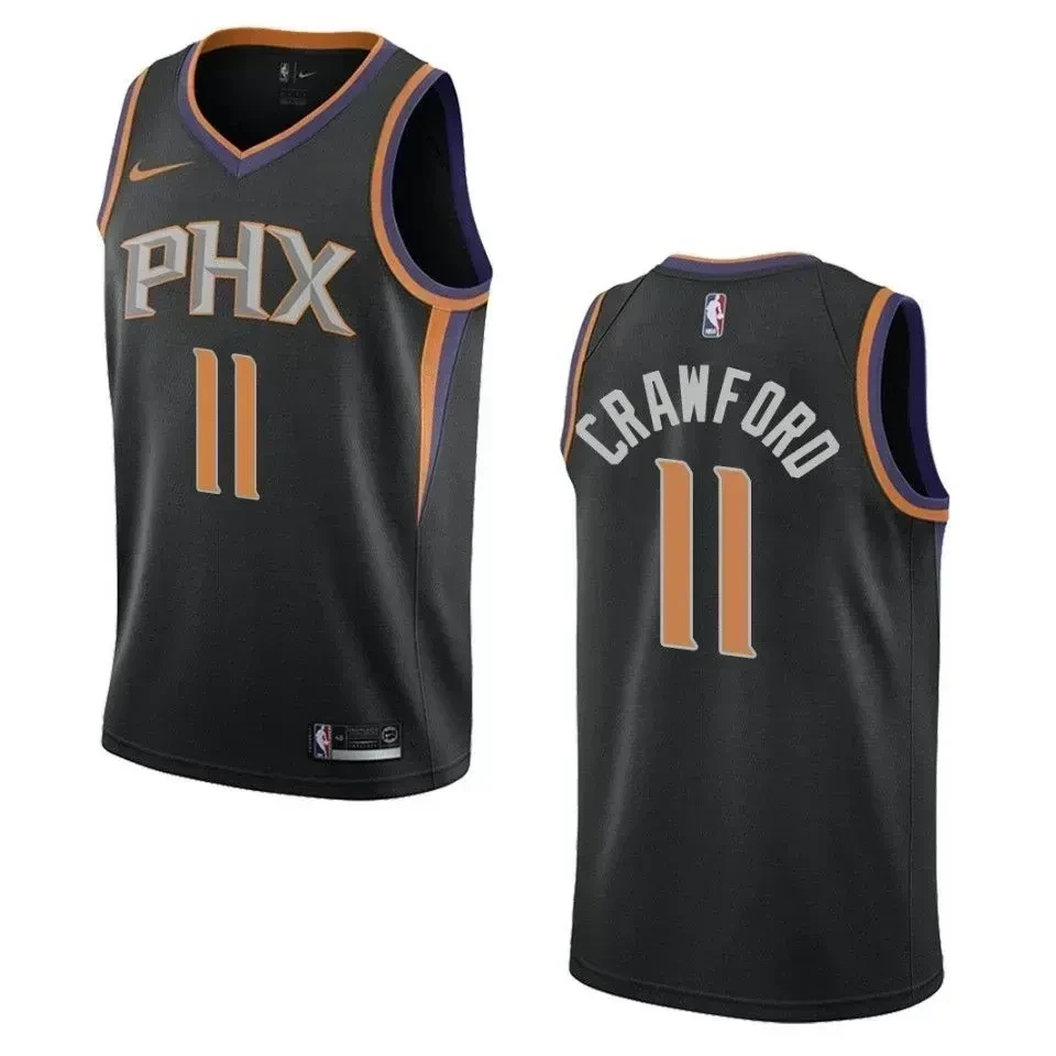 Men Phoenix Suns 11 Jamal Crawford Statement Swingman Jersey - Black