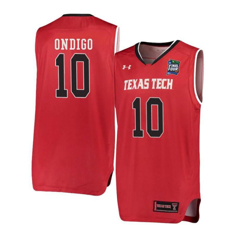 Men Under Armour 10 Malik Ondigo Red Texas Tech Red Raiders Basketball Jersey