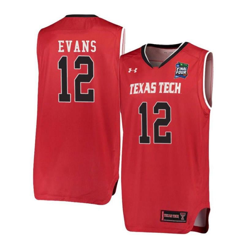 Men Under Armour 12 Keenan Evans Red Texas Tech Red Raiders Basketball Jersey
