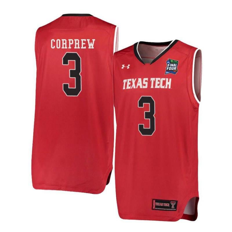 Men Under Armour 3 Deshawn Corprew Red Texas Tech Red Raiders Basketball Jersey