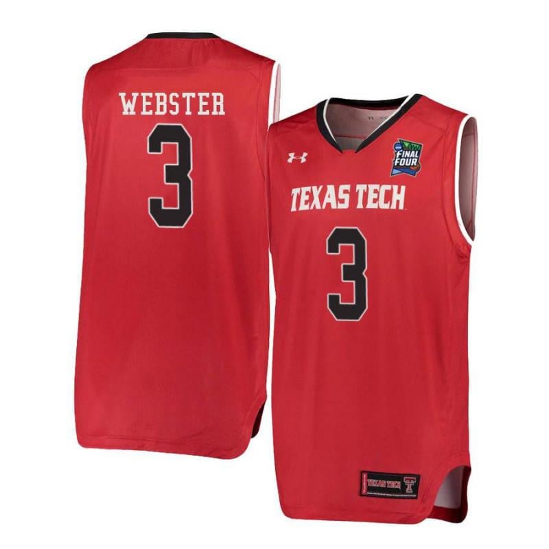 Men Under Armour 3 Josh Webster Red Texas Tech Red Raiders Basketball Jersey