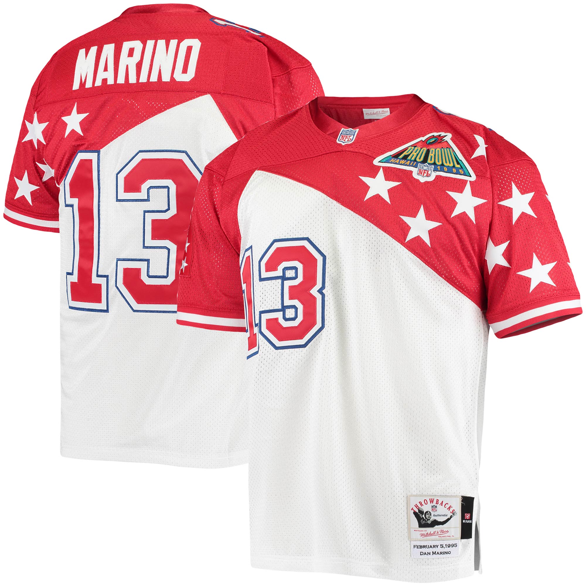 Men's Afc Dan Marino Mitchell & Ness White/red 1994 Pro Bowl Jersey Js5893