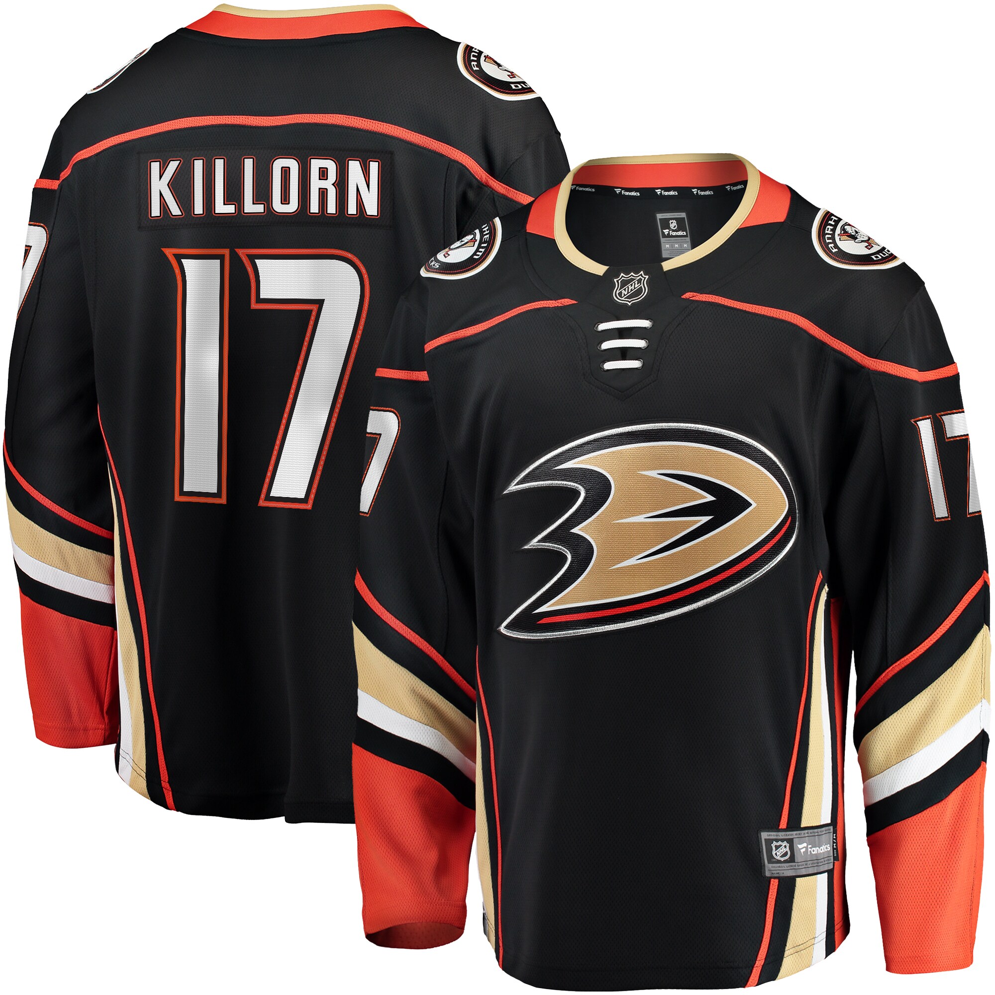 Men's Anaheim Ducks Alex Killorn Black Home Breakaway Jersey