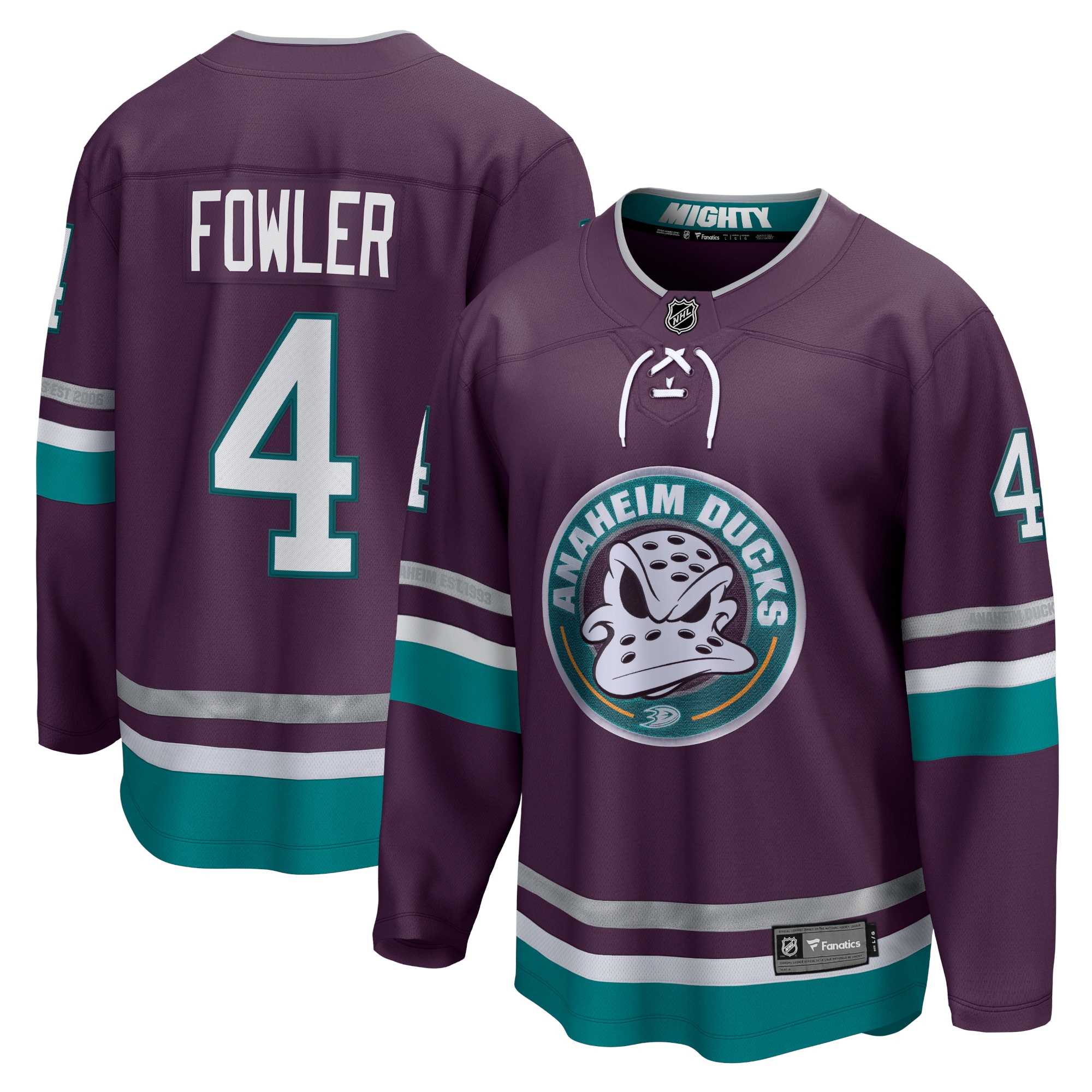 Men's Anaheim Ducks Cam Fowler Purple 30th Anniversary Premier Breakaway Jersey