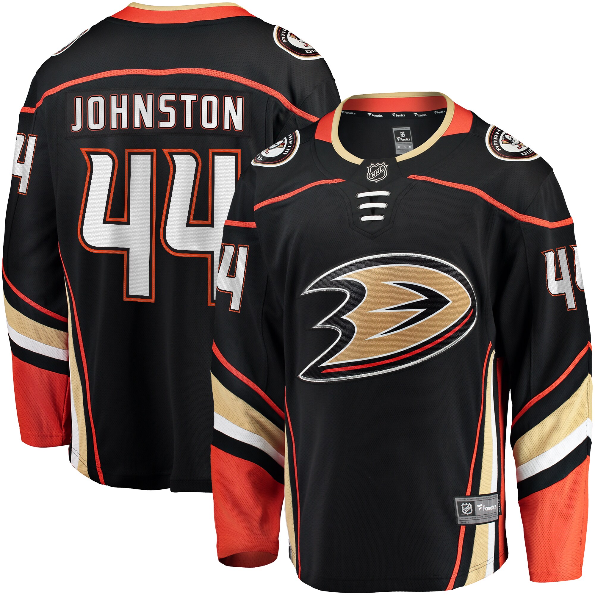 Men's Anaheim Ducks Ross Johnston Black Home Premier Breakaway Player Jersey