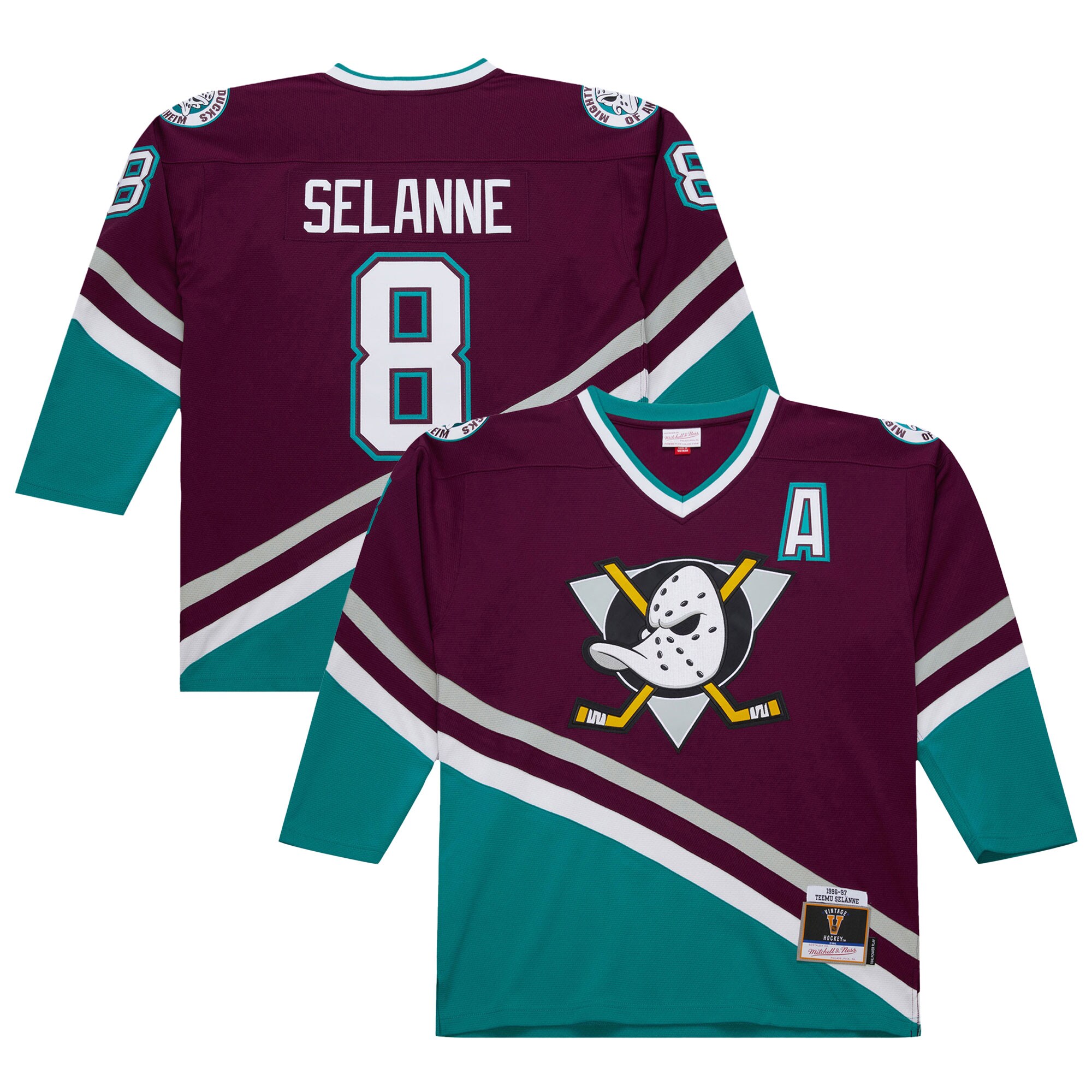 Men's Anaheim Ducks Teemu Selanne Purple 1996-97 Power Play Jersey