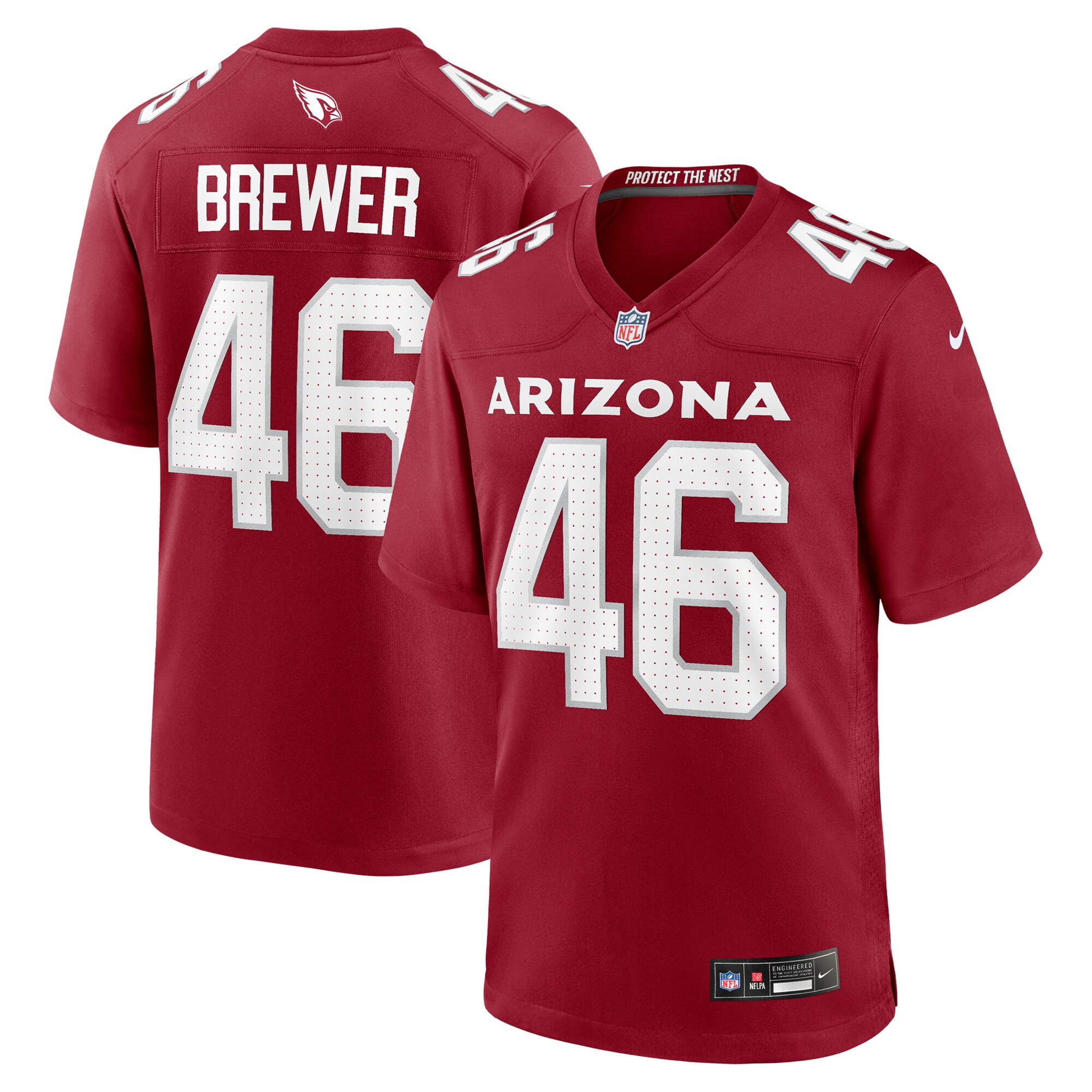 Men's Arizona Cardinals Aaron Brewer Cardinal Team Game Jersey Js1629