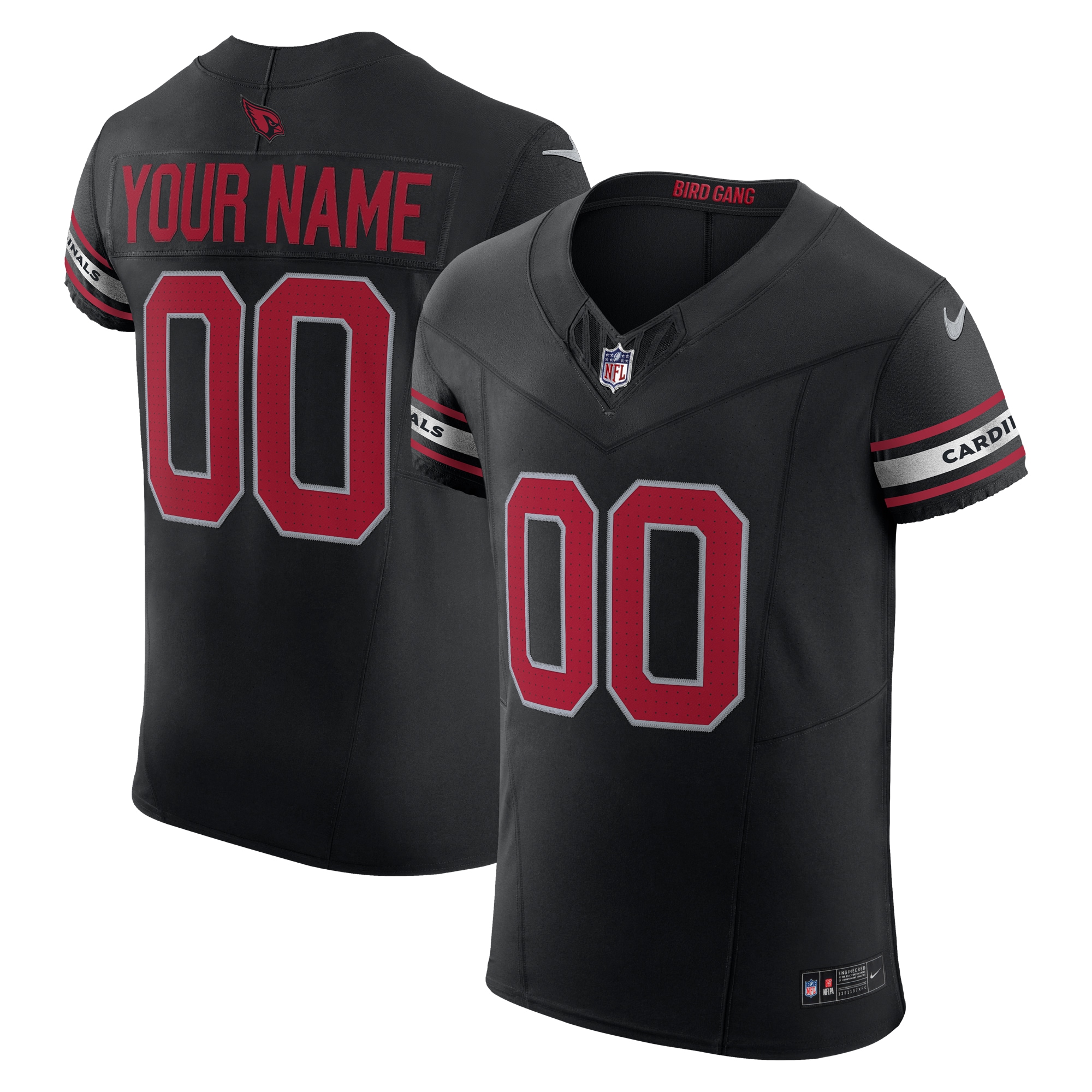 Men's Arizona Cardinals Black Vapor F.u.s.e. Elite Custom Jersey Js6613