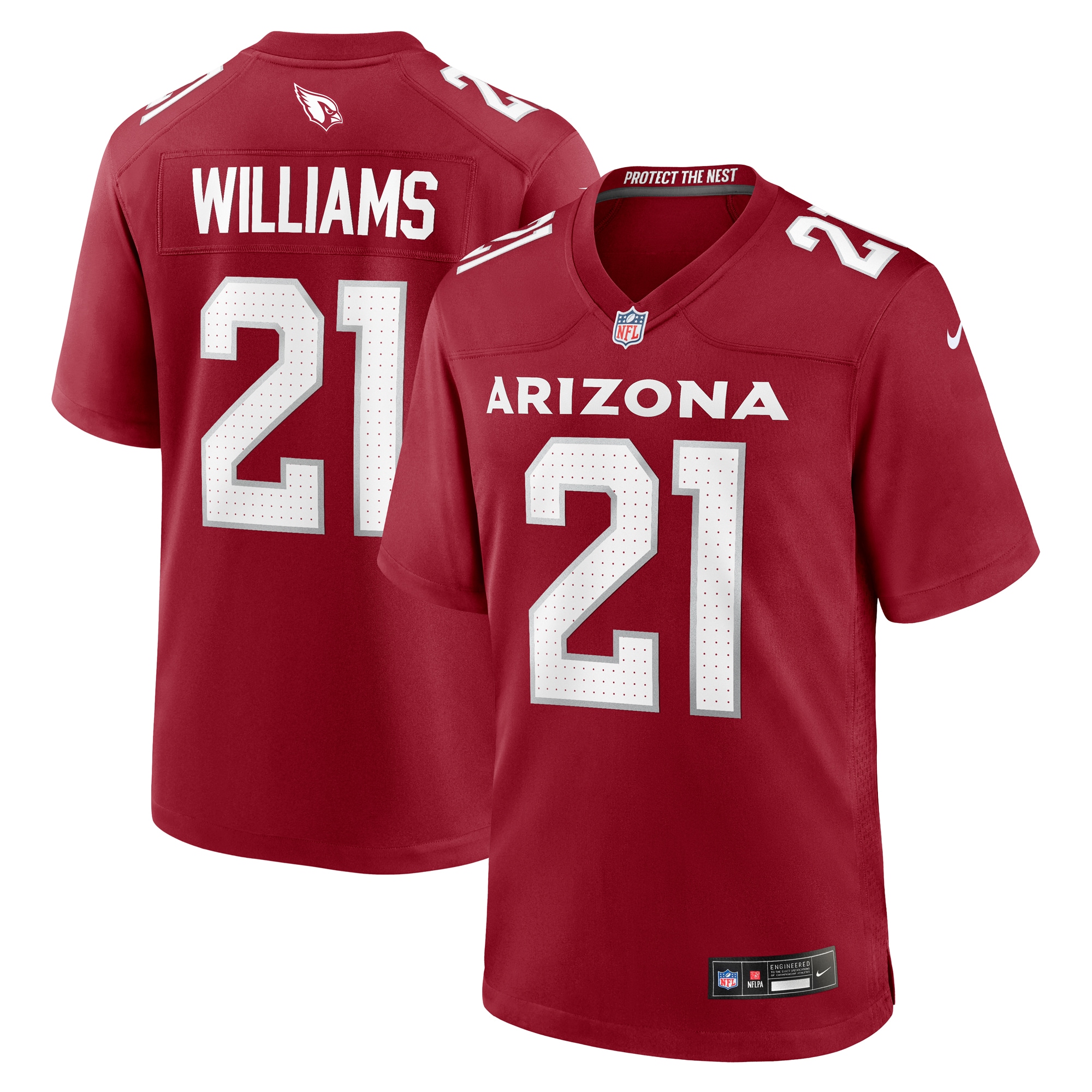 Men's Arizona Cardinals Garrett Williams Cardinal Game Jersey Js2130