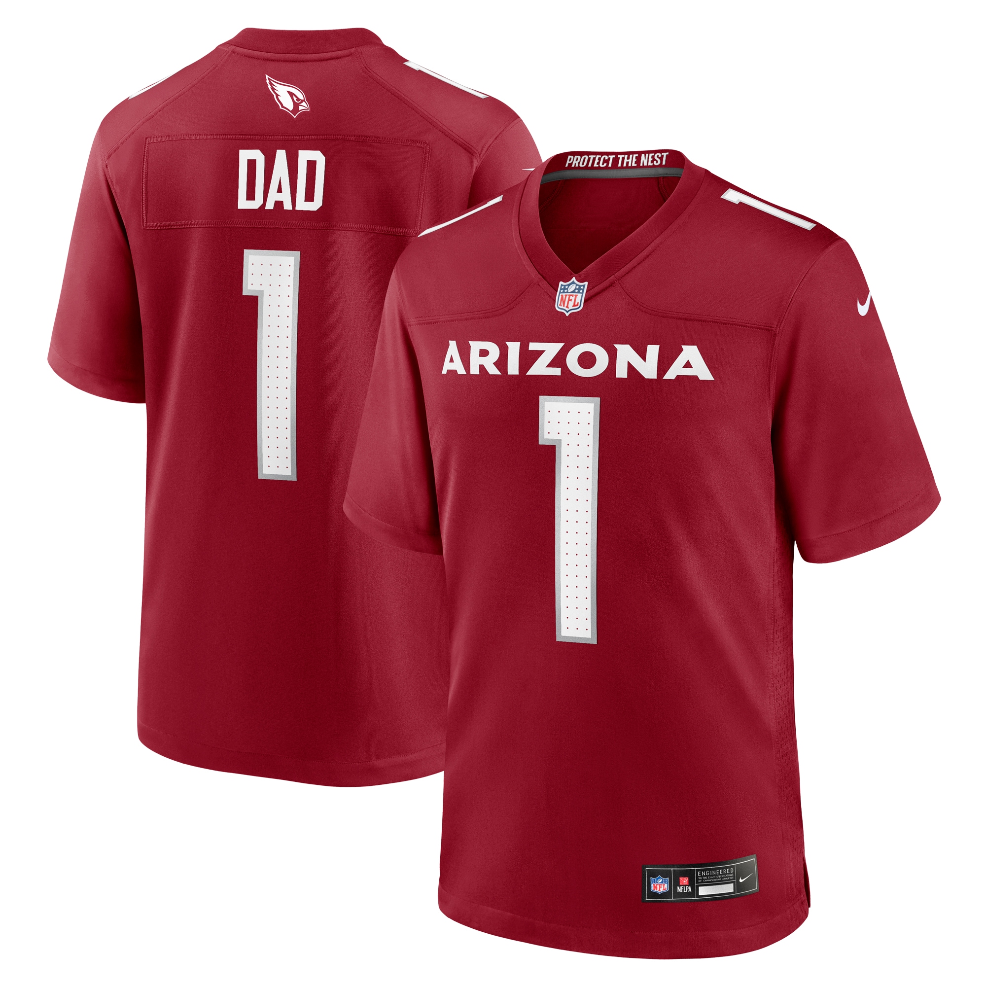 Men's Arizona Cardinals Number 1 Dad Cardinal Game Jersey Js8586