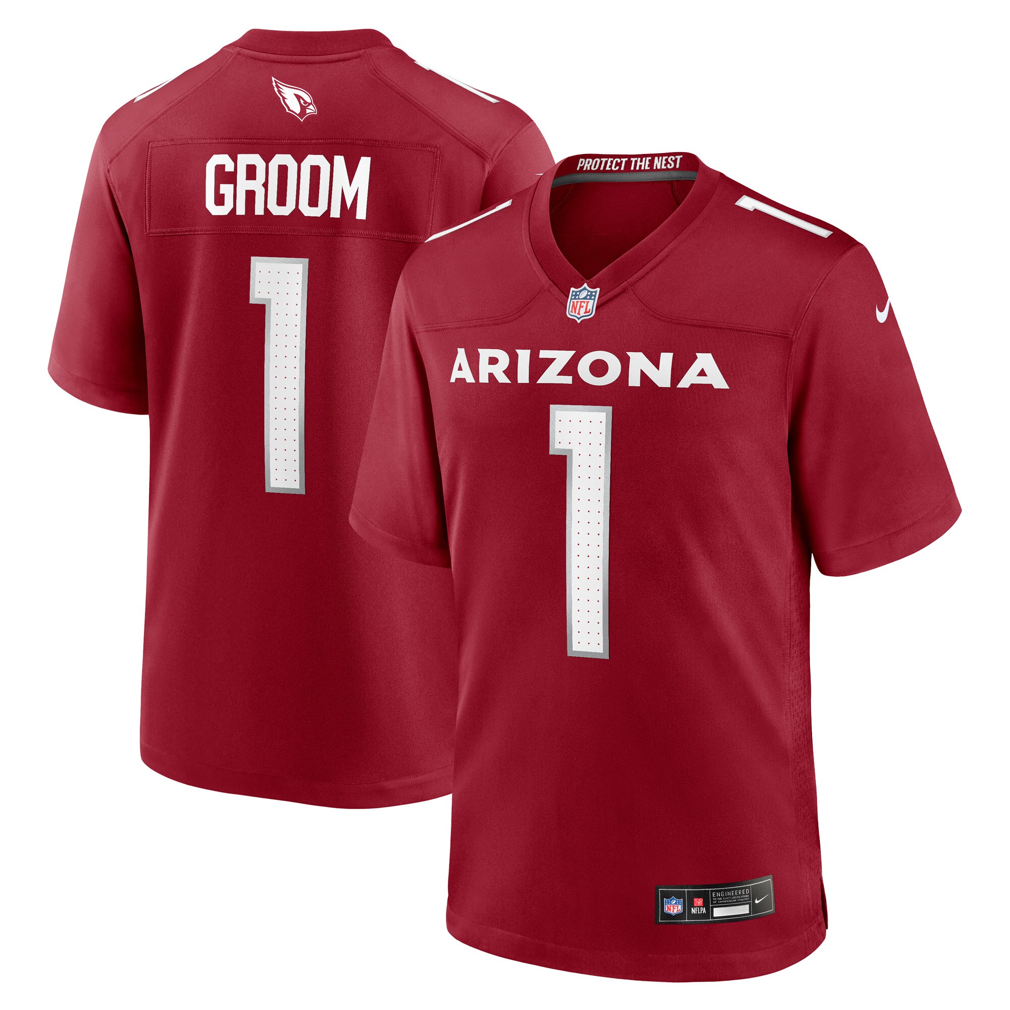 Men's Arizona Cardinals Number 1 Groom Cardinal Game Jersey Js7803