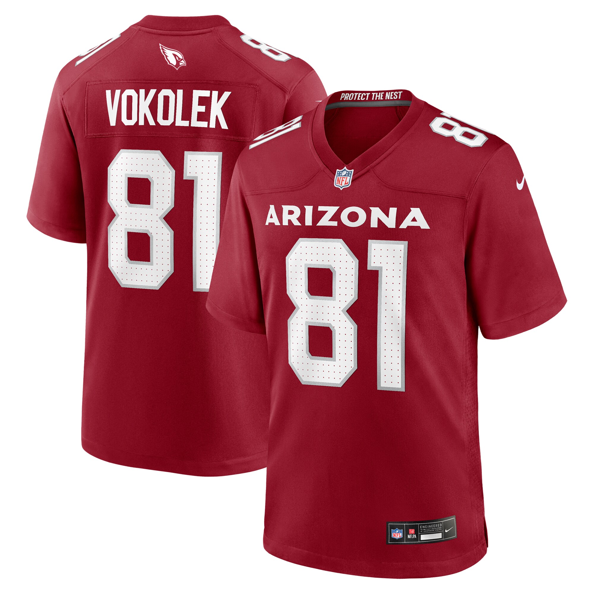Men's Arizona Cardinals Travis Vokolek Cardinal Team Game Jersey Js6578