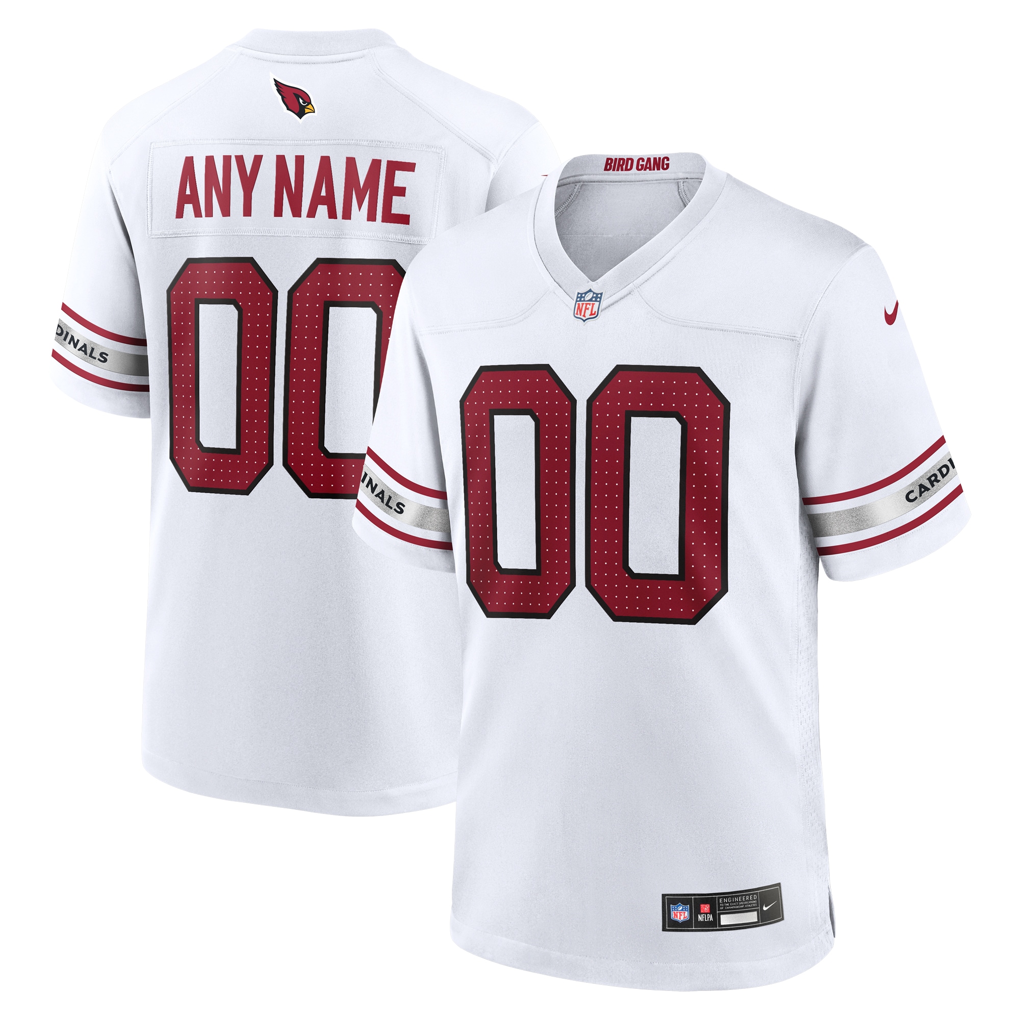 Men's Arizona Cardinals White Custom Game Jersey Js9204