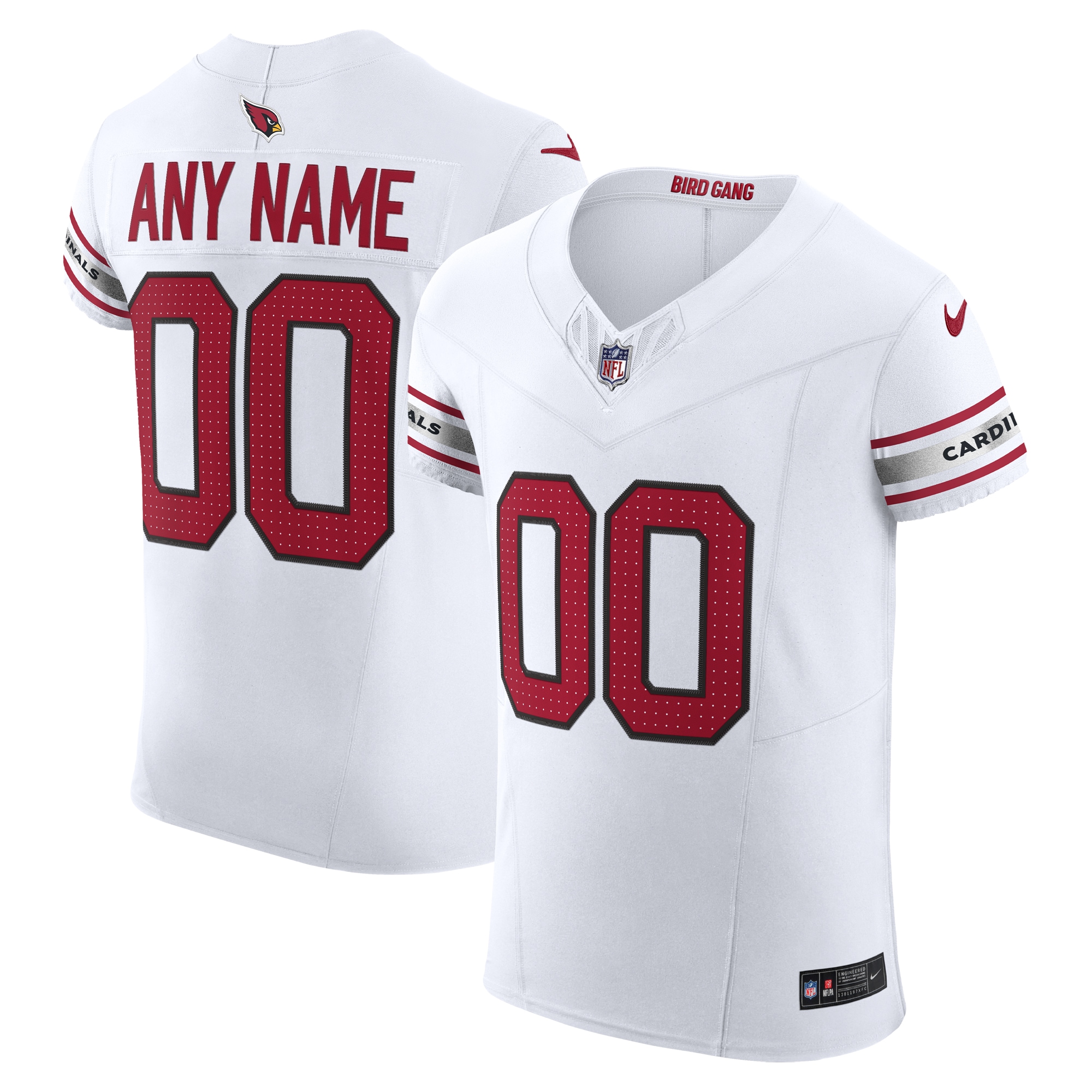 Men's Arizona Cardinals White Vapor F.u.s.e. Elite Custom Jersey Js1904