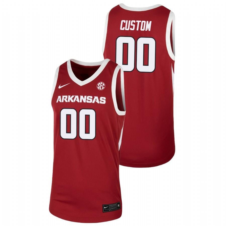 Men's Arkansas Razorbacks 2023 00 Cardinal Custom Team Basketball Jersey