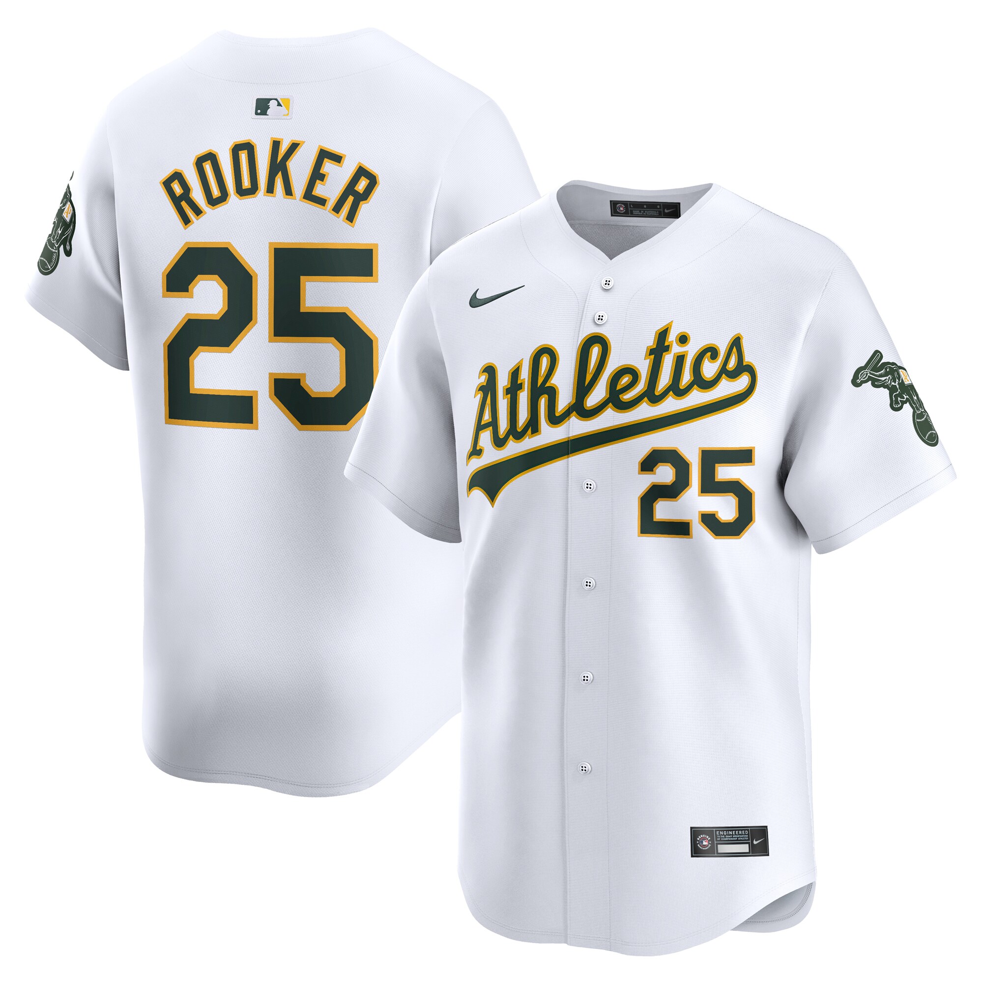 Men's Athletics Brent Rooker White Home Limited Player Jersey