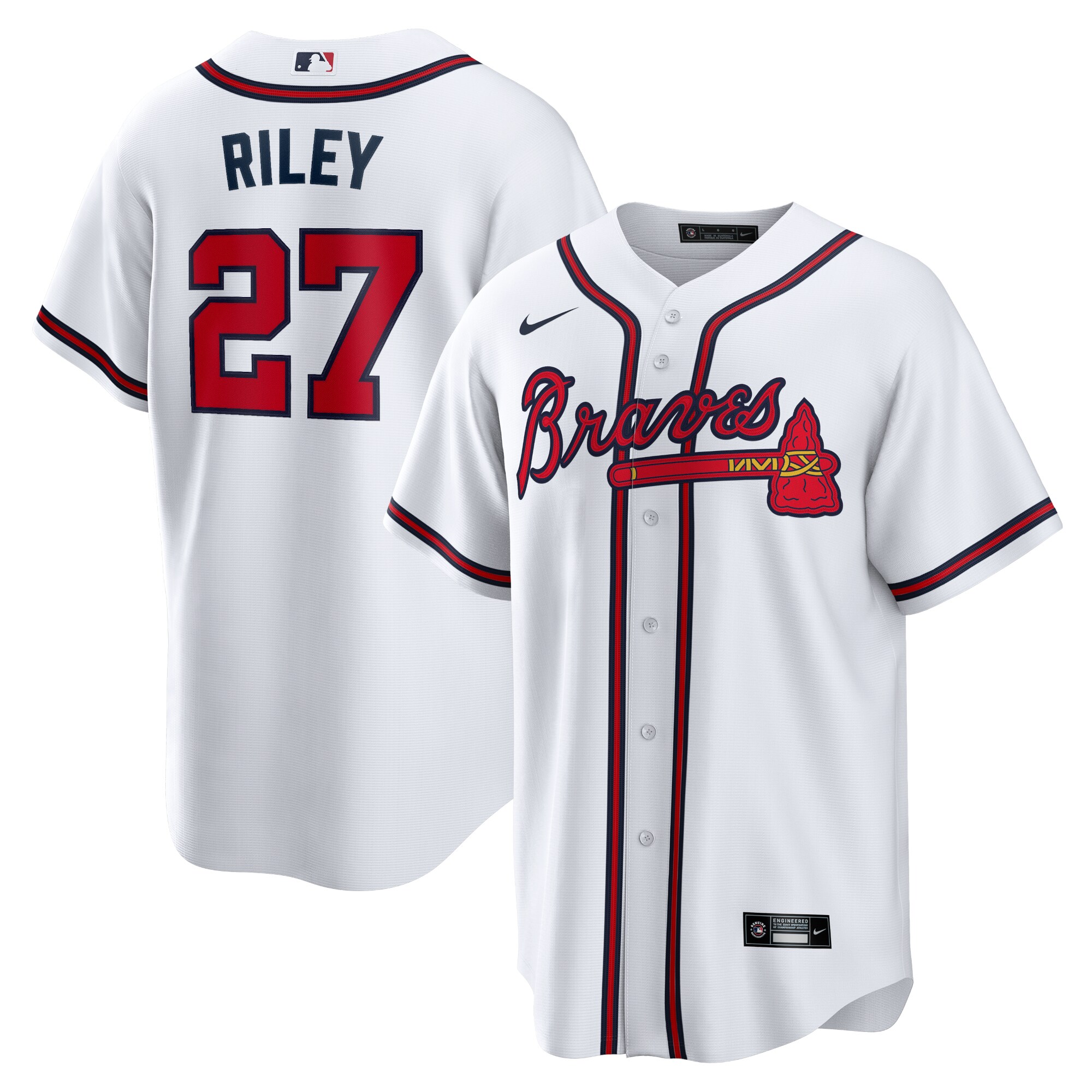 Men's Atlanta Braves Austin Riley White Home Player Jersey