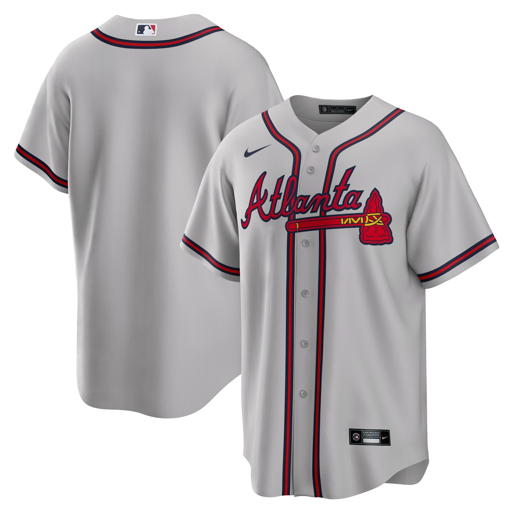 Men's Atlanta Braves Gray Road Team Jersey