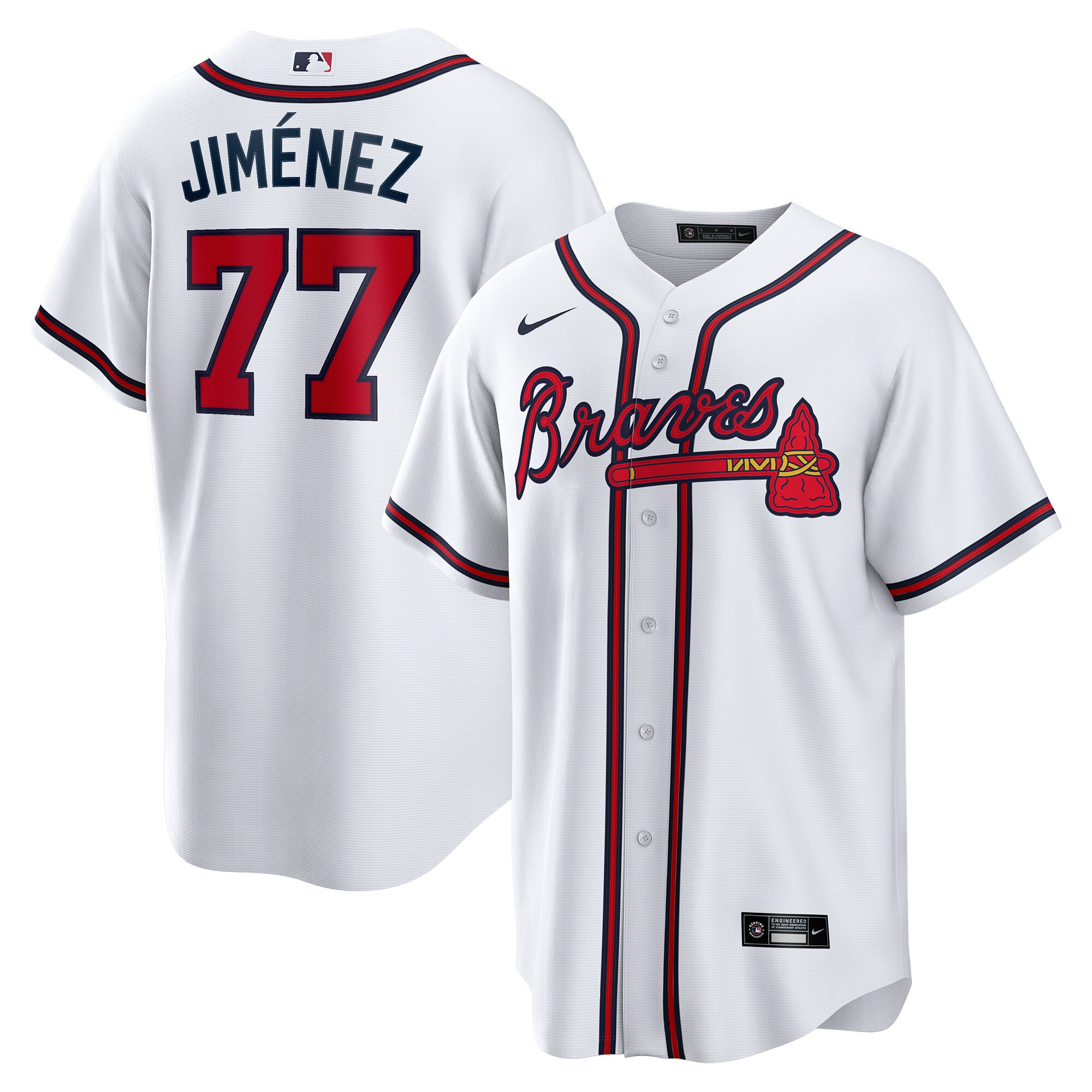 Men's Atlanta Braves Joe Jim?nez White Home Player Jersey