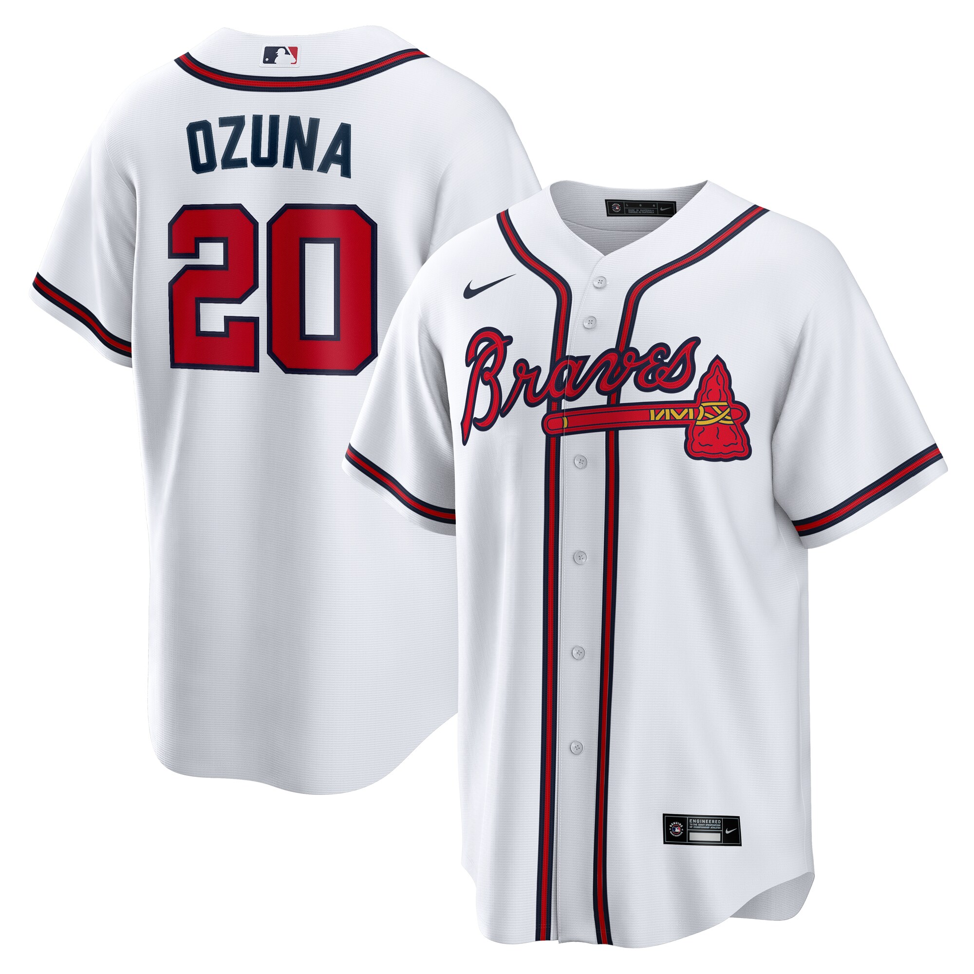 Men's Atlanta Braves Marcell Ozuna White Home Jersey