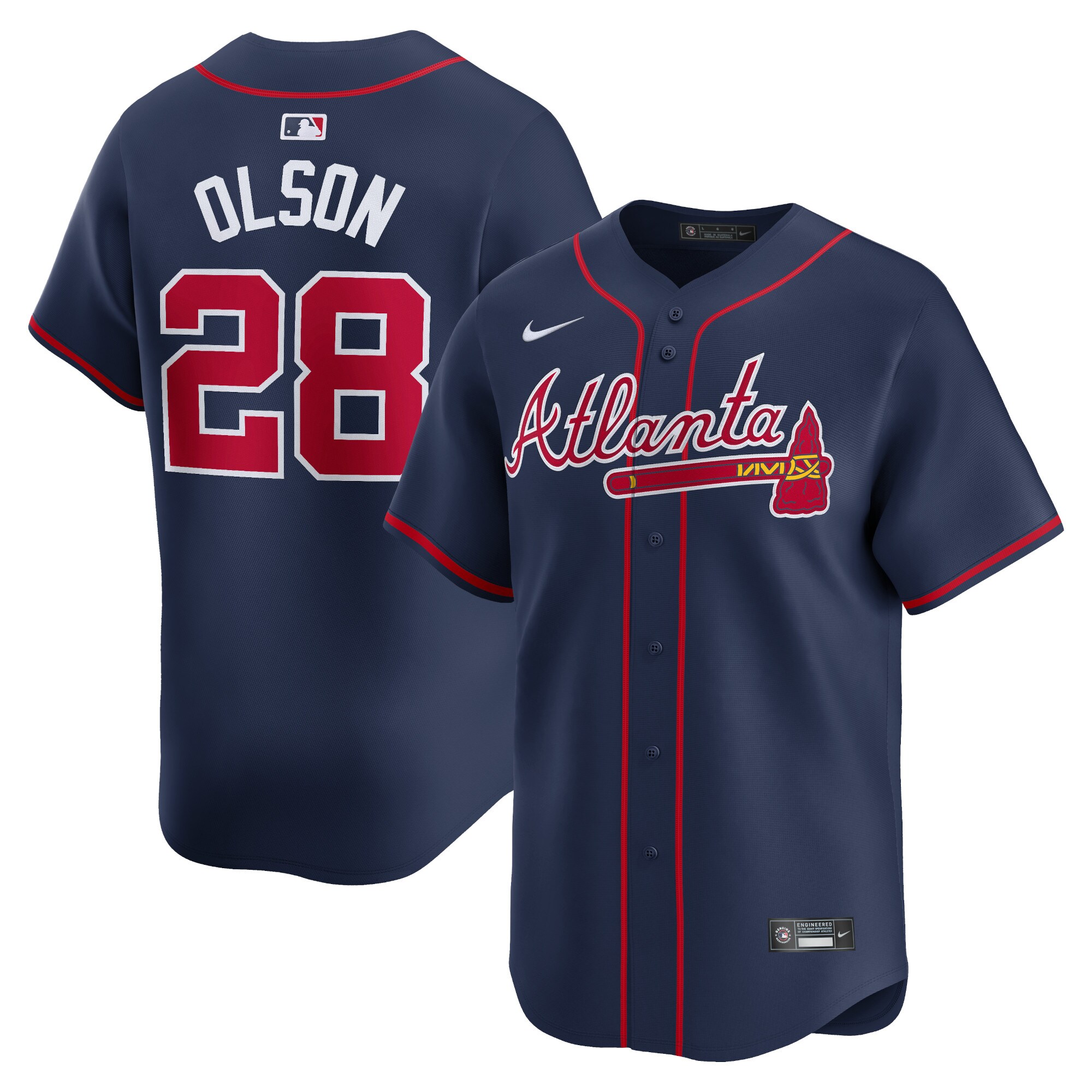 Men's Atlanta Braves Matt Olson Navy Alternate Limited Player Jersey