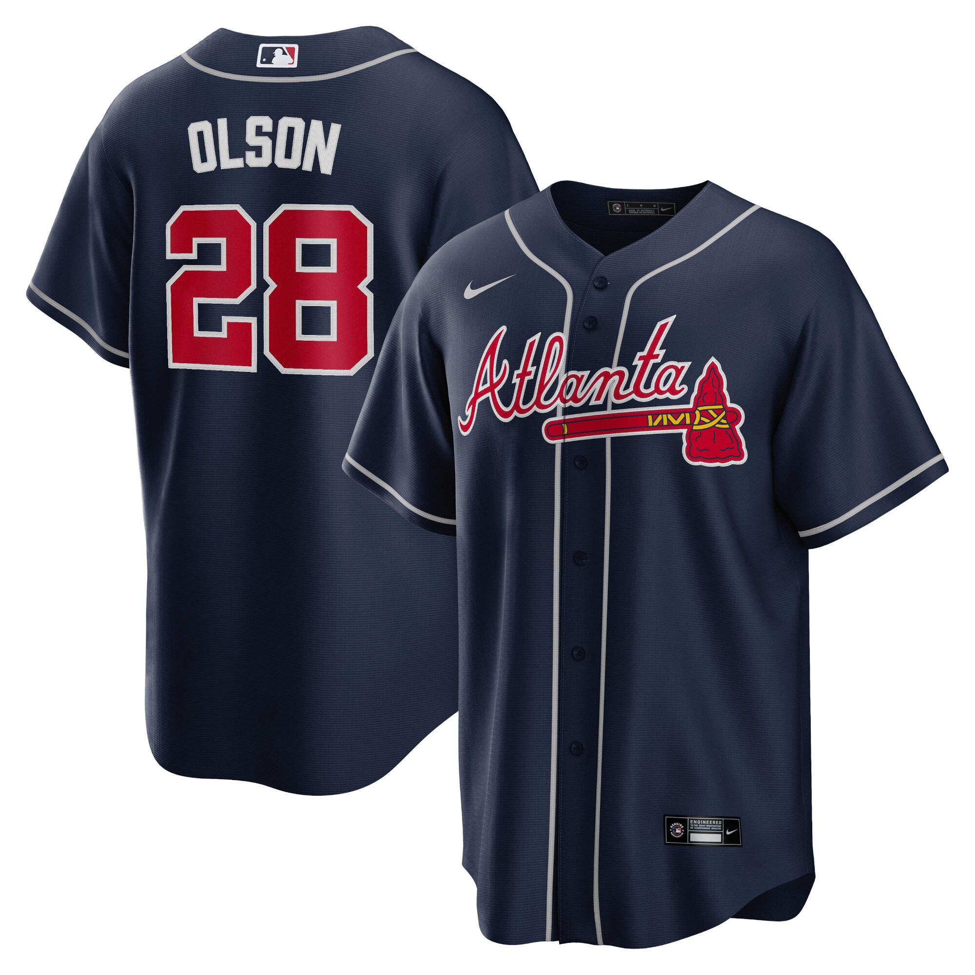 Men's Atlanta Braves Matt Olson Navy Big & Tall Alternate Player Jersey
