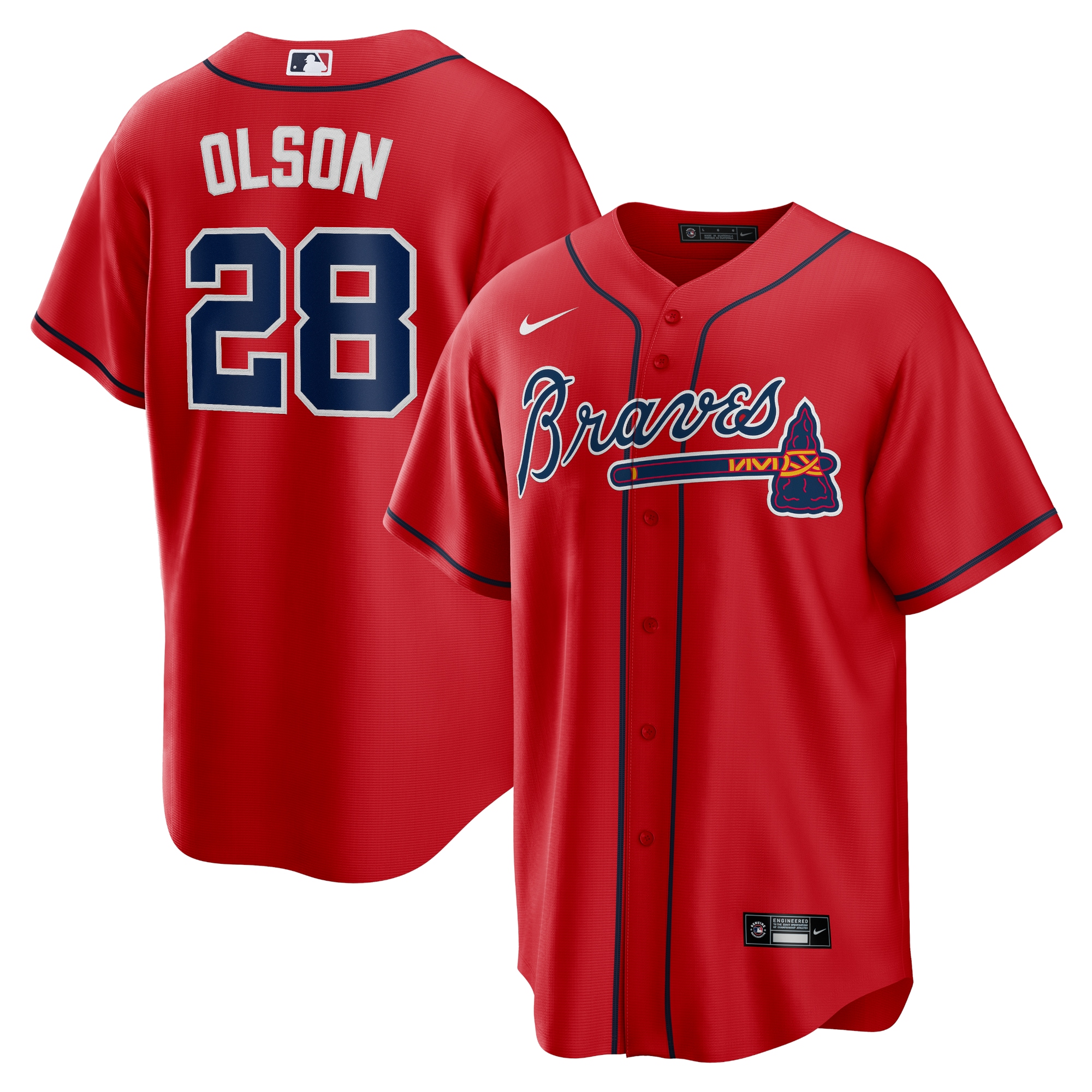 Men's Atlanta Braves Matt Olson Red Alternate Player Jersey