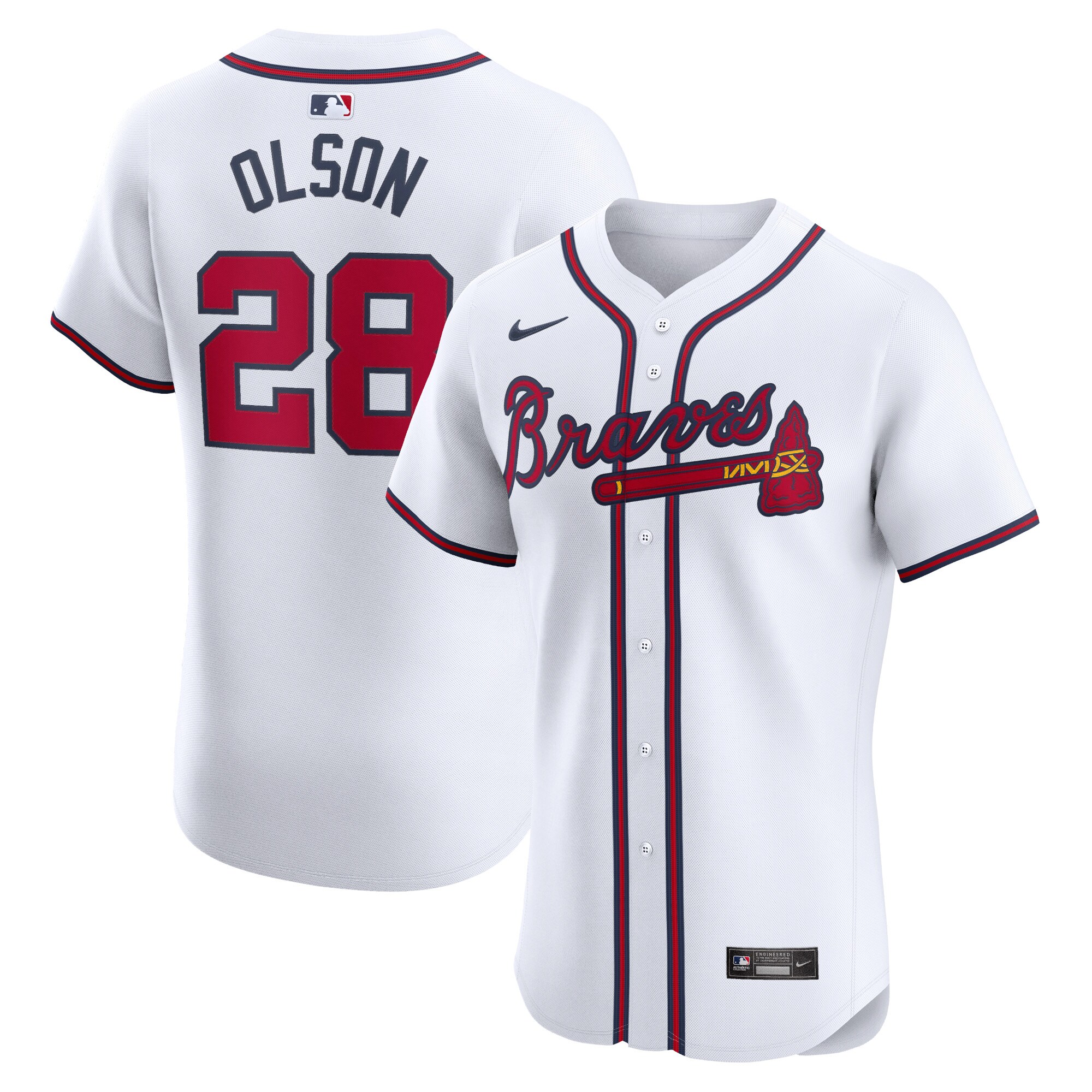 Men's Atlanta Braves Matt Olson White Home Elite Player Jersey