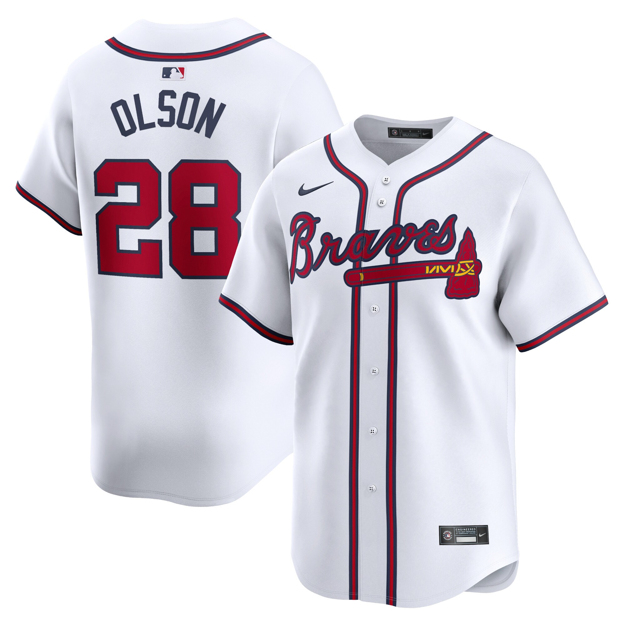 Men's Atlanta Braves Matt Olson White Home Limited Player Jersey