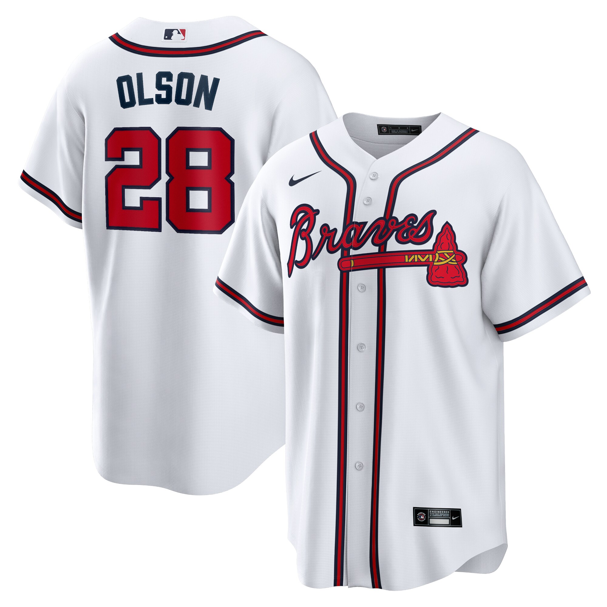 Men's Atlanta Braves Matt Olson White Home Player Jersey