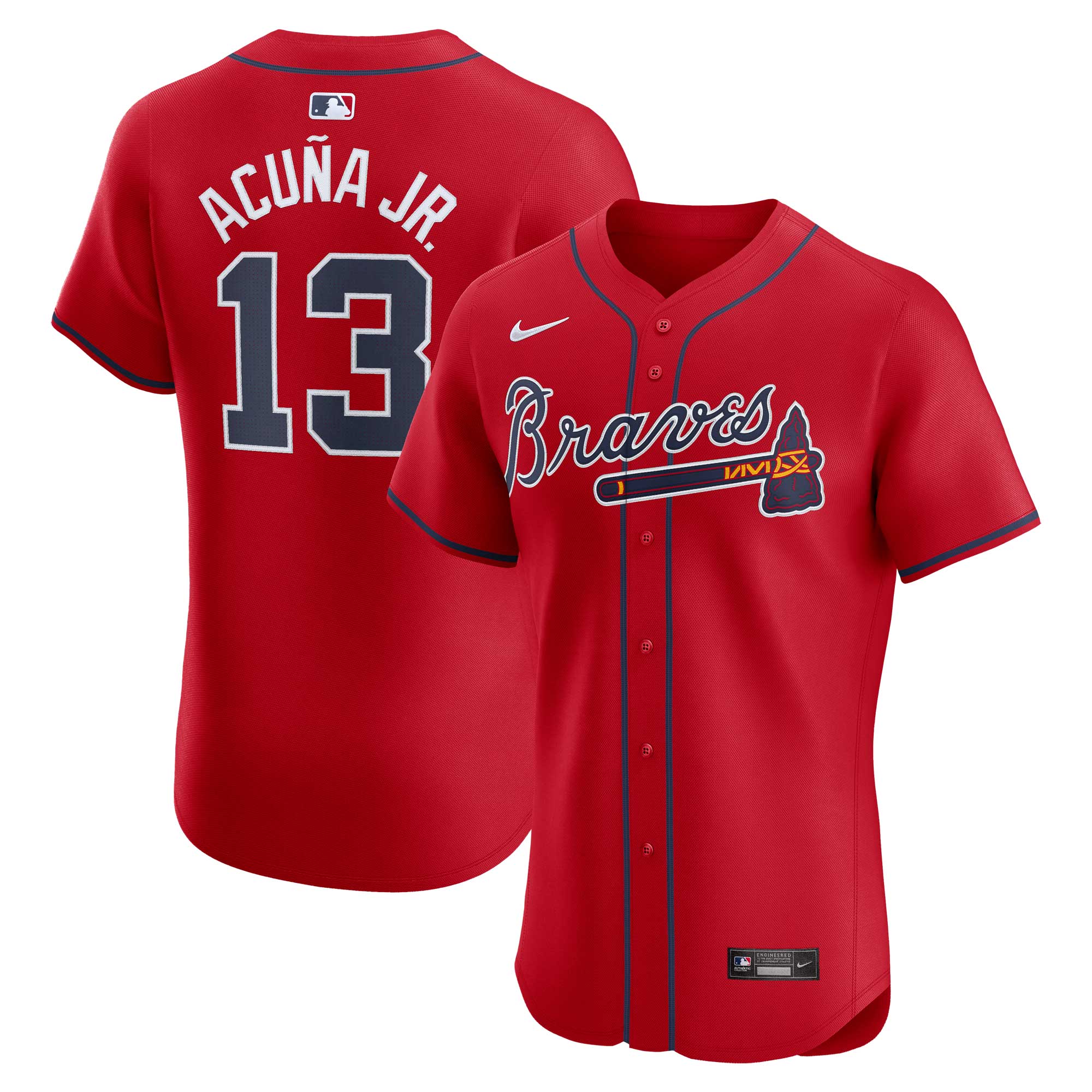 Men's Atlanta Braves Ronald Acu?a Jr. Red Alternate Elite Player Jersey