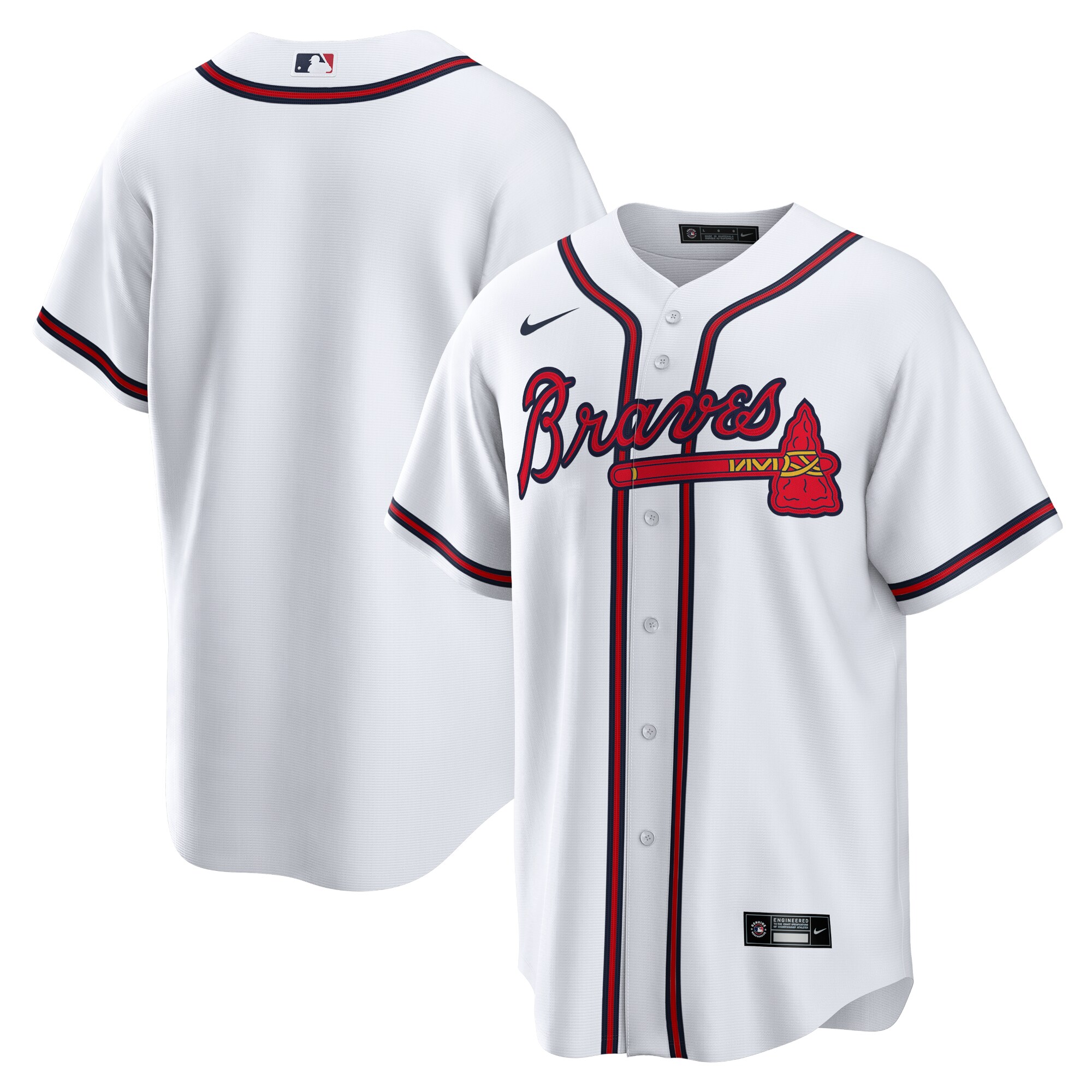 Men's Atlanta Braves White Home Team Jersey