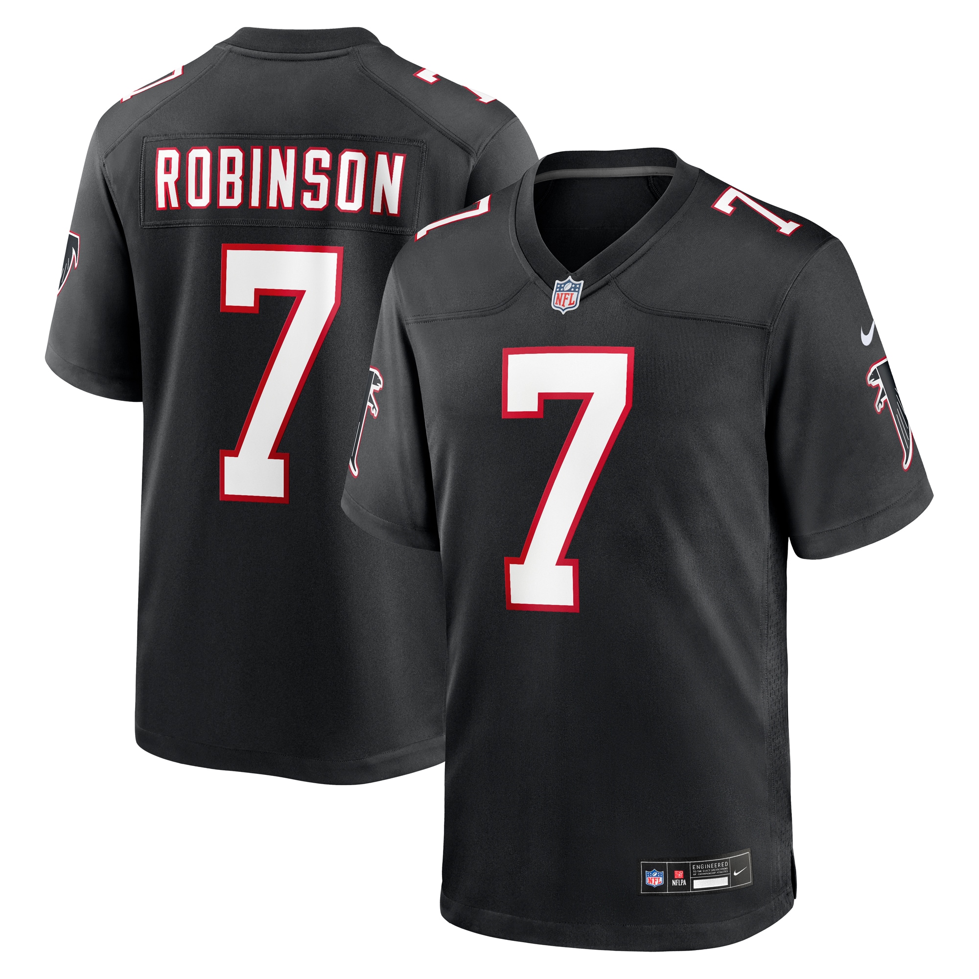 Men's Atlanta Falcons Bijan Robinson Black Throwback Game Jersey Js6392