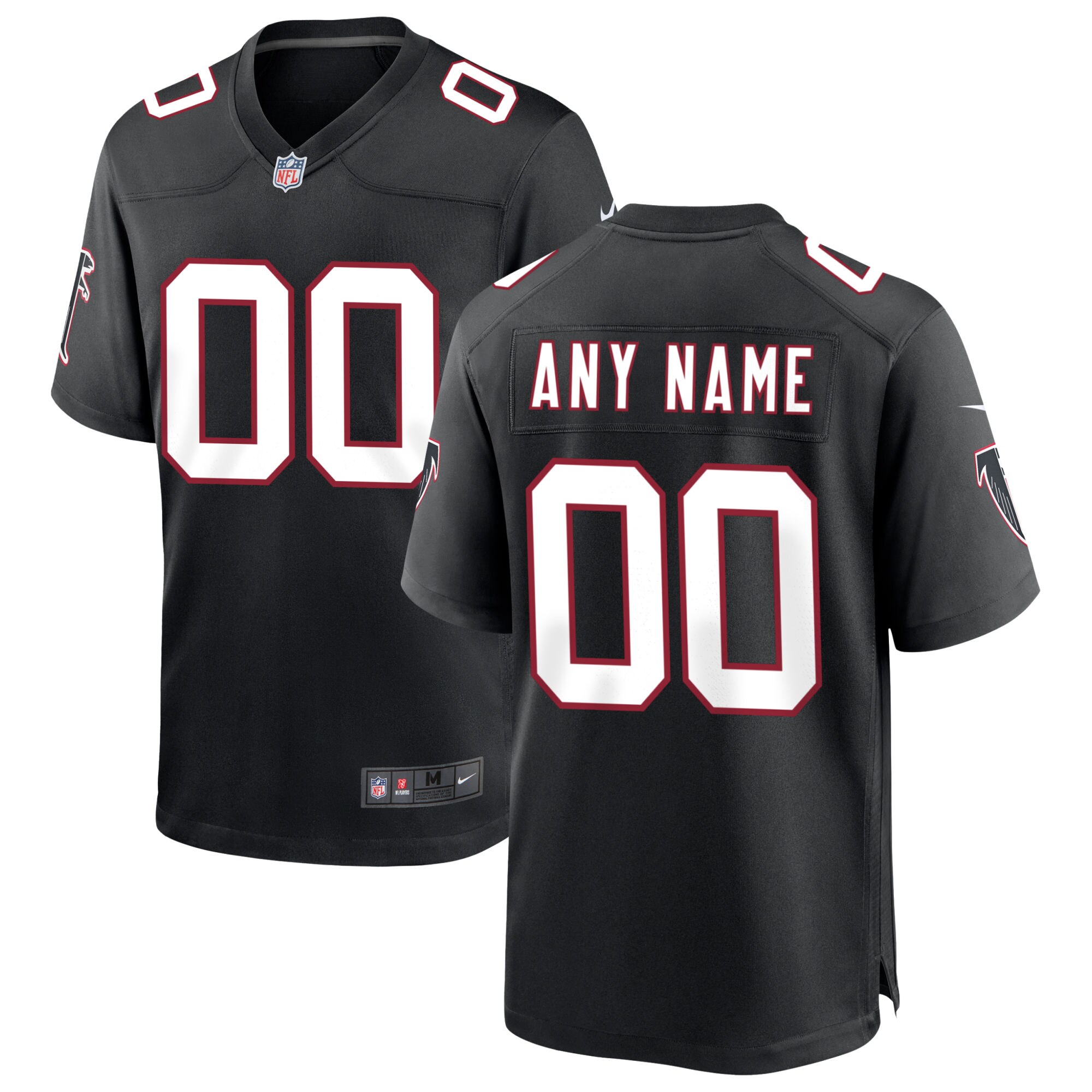 Men's Atlanta Falcons Black Throwback Custom Game Jersey Js2809
