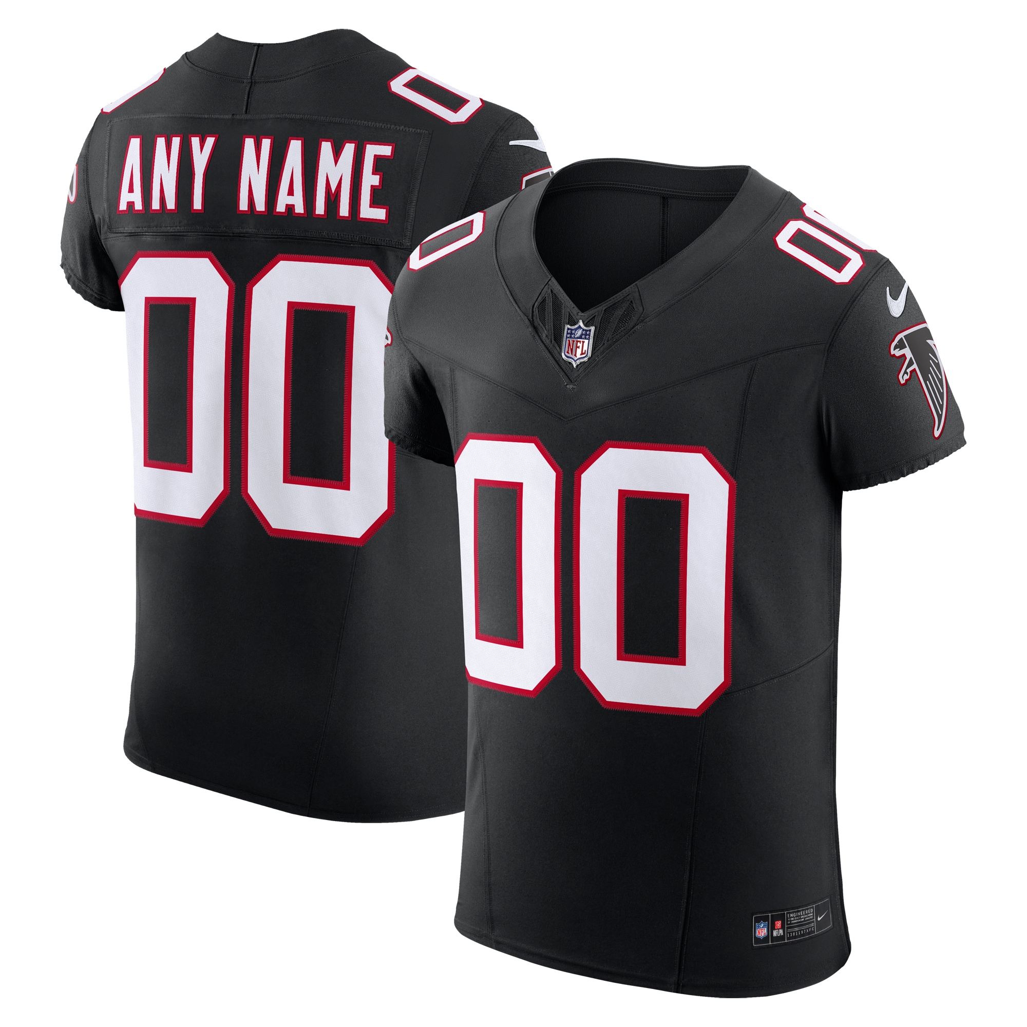 Men's Atlanta Falcons Black Vapor F.u.s.e. Elite Custom Jersey Js1542