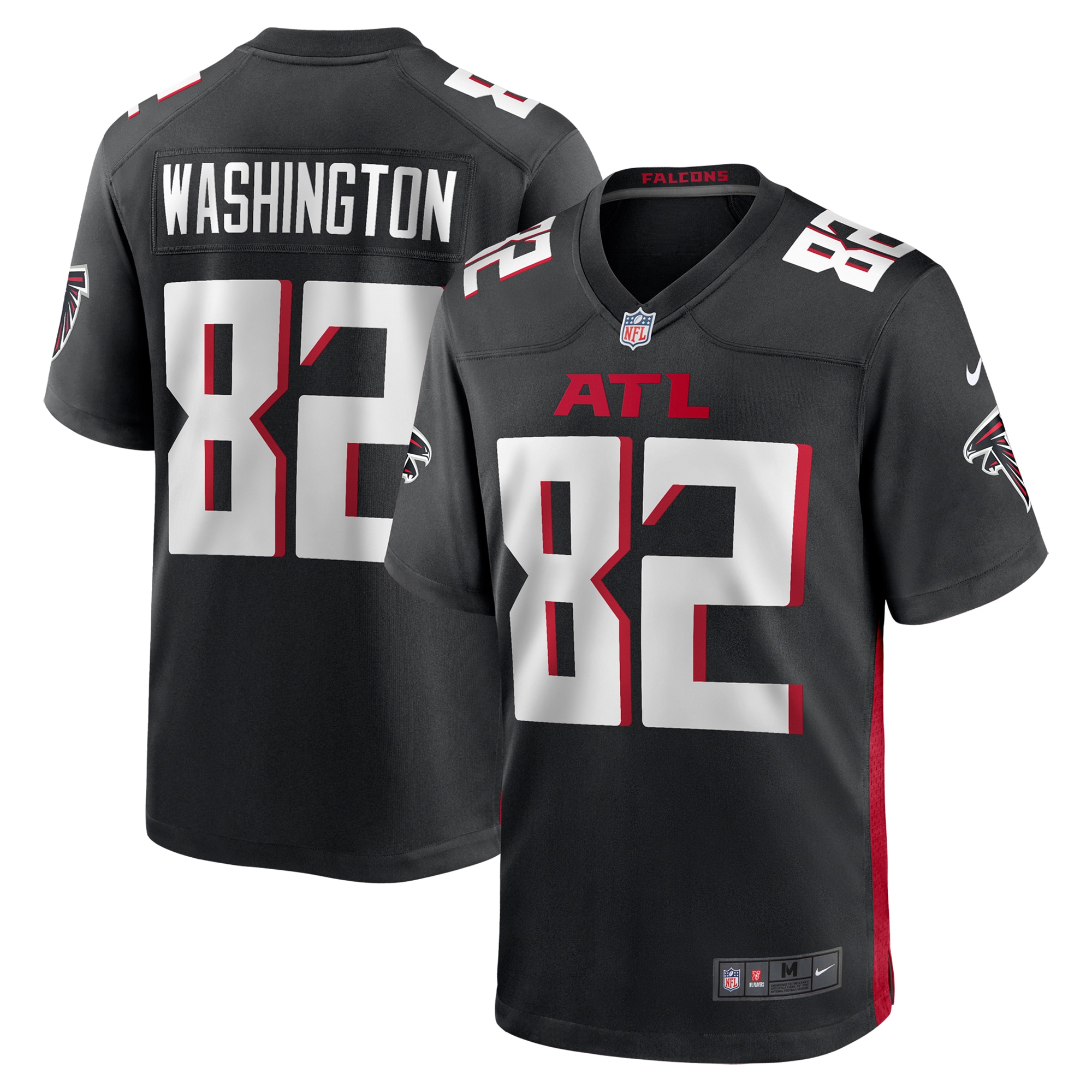 Men's Atlanta Falcons Casey Washington Black Team Game Jersey Js8805